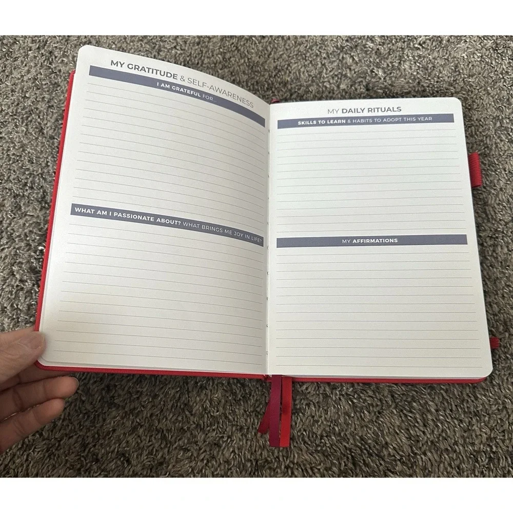 Has Stickers In Book/No Writing - Clever Fox Non-Dated Weekly Planner (RED)